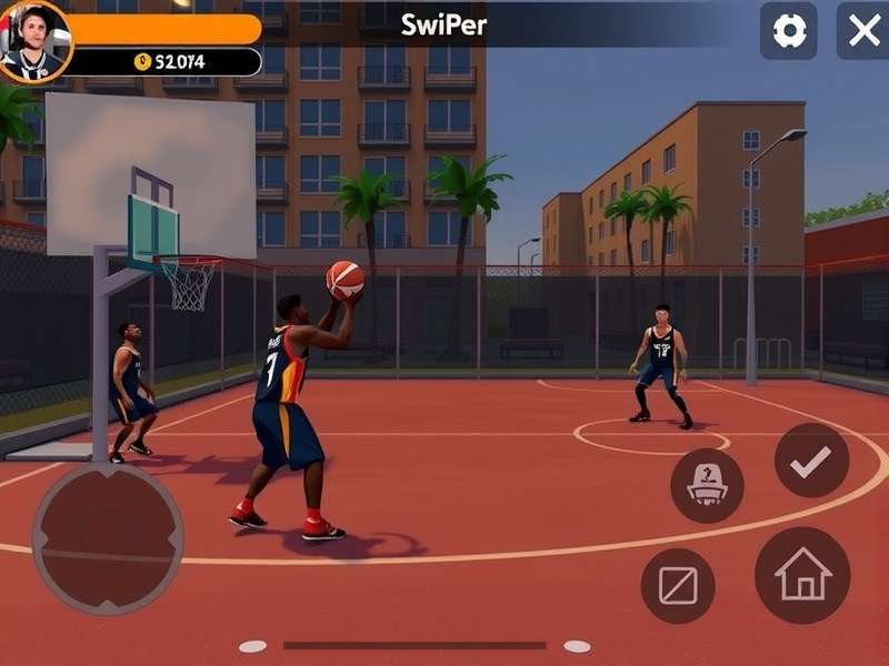Slum Basket Wizard control interface showing swipe gestures